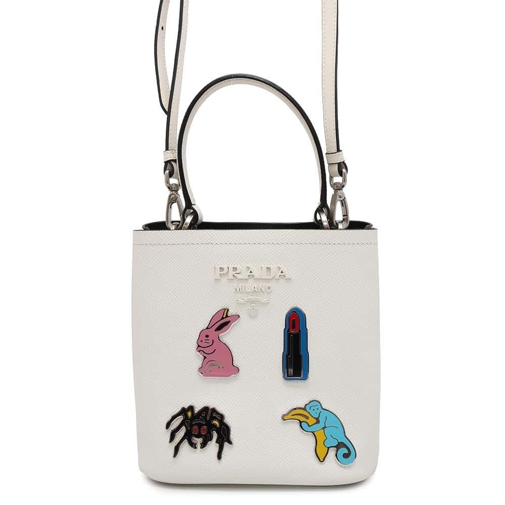 Prada Pannier Small White Handbag Shoulder Bag